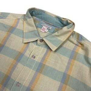 Carbon 2 Cobalt Shirt Men's XL Wildflower Plaid‎ Short Sleeve Button Up Colorful
